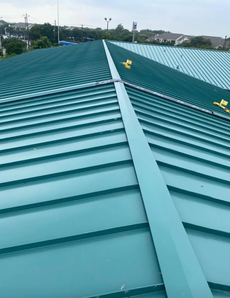 Green commercial metal roof ridge and valley for Metal Roof Repair in Keokuk